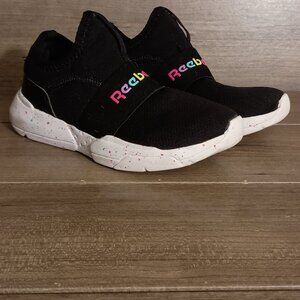 Reebok Rainbow Kids Slip On Sneakers Size 10 Unisex Black